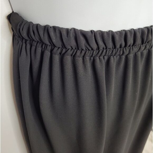 VINTAGE 80s skirt black pull on‎ long maxi chiffon goth S - Picture 4 of 10